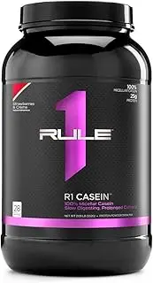 Rule1 R1 Casein 28 Servings, Strawberries & Creme,, Strawberries and Creme 1 kilograms
