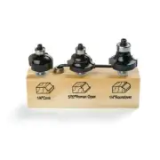 Irwin Tools 3-Piece Decorative Edge Router Bit Set 1/4" Shank SEALED 1901046