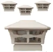 Solar Post Cap Light 4 Pcs 6x6 Solar Off White Color Square Fence Post Cap Light