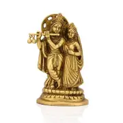 Brass Lord Krishna Idol, Golden color, 5.5'' X 3'', inch