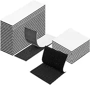 elook Hook and Loop Strip Tape, 30Pcs Double Sided Sticky Pads, Self Adhesive Sticky Back, Reusable Wall Fastener for Mounting, Hanging or Organizing Items - Black