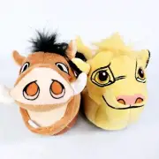 Disney's Lion King Toddler Sock Top Slippers Pumbaa & Simba Boys Size 7-8 Plush