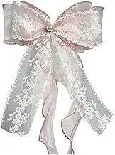 Llazsybz Curtain Tieback, Lace Decorative Bow for Living Room, Home, Bedroom, Pink, as described
