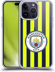 Head Case Designs Officially Licensed Manchester City Man City FC Away 2024/25 Badge Kit Soft Gel Case Compatible with Apple iPhone 14 Pro Max