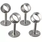 4Pcs Stainless Steel Curtain Rod Holders Silver Ceiling Curtain Rod Wall