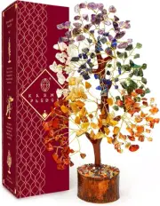Crystal Tree of Life 7 Chakra Healing 1- 7 Wooden Base 300 Beads