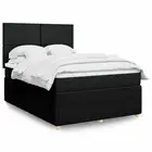 Box Spring Bed with Mattress Black Queen Fabric vidaXL
