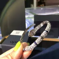 在飛比找Yahoo!奇摩拍賣優惠-亞軒潮店 大牌潮款APM 新品銀色蛇手鐲 守護神靈蛇開口手環