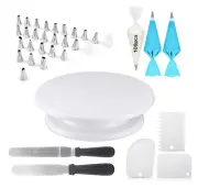 135 Pcs Cake Decorating Kits Supplies with Cake Turntable 25 Icing Nozzles
