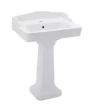 610*455*810mm Ceramic 1 Taphole Wall Basin With Pedestal And Waste