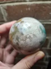 Green Flower Agate Sphere Crystal Ball 355g