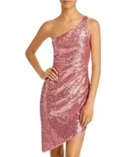 Aqua ROSETTE Women's Asymmetrical Sequined Dress, US X-Small