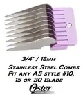 OSTER STAINLESS STEEL GUIDE 18mm BLADE COMB*Fit A5 A6,Wahl KM5 KM2 KM10 Clippers