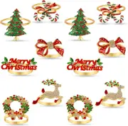 Christmas Napkin Rings Set of 12,Napkin Rings Holders for Christmas Dinning Tabl