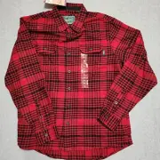 Woolrich Shirt Mens XL Red Plaid Brawny Flannel Long Sleeves Thick Shacket NWT