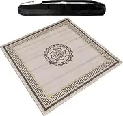 Square Mahjong Mat with Black Carrying Bag, Soft and Non Slip Tablecloth, Table Mat for Mahjong Paigow Poker and Tile Game,Brown (85 cm/33.46 in)