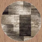 Brave Valiant Ash Brown Round Rug