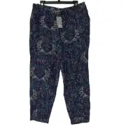 NWT Splendid Women's Split Ankle Paisley Pull On Pants Purple Size XS $140 J070