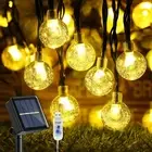 60 LED Solar String Lights 35.6ft Crystal Globe Garden Yard Party (Warm White)