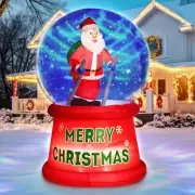 Christmas Santa Snow Globe Sleigh Airblown Inflatable Decor Blow Up Xmas Party