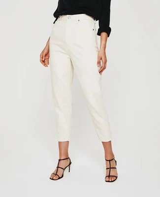 Ag Adriano Goldschmied Renn High Rise Barrel Jeans Ecru Dune Size 31 NWT$215