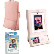 HP Sprocket Photobooth 3x4 Photo Printer Pink Bundle, 100 Sheets & Carrying Case