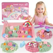 Unicorn Sensory Sand Kit for Girls Ages 3-8 – 2.2lbs Colorful Play Sand, Unic...