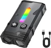 RGB Portable Mini Torch Type-C Charging Camping Pocket Lantern Aluminum Alloy Super Bright Torch for Outdoor Camping Hiking