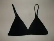 Shein girls 9-10yrs or 11-12yrs ribbed triangle bikini top black nip
