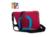 StylePro, Combo, iPad 10.2", 7th, 8th & 9th gen kids case + screen protector, with rotating stand & shoulder strap, pink.
