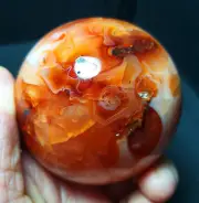 374g Natural Red Agate Carnelian Colorful Agate Crystal Sphere Healing WD404