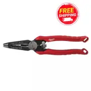 Milwaukee 9 In. 7-In-1 High Leverage Combination Wire Stripper/Cutter Pliers