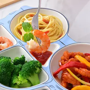 創意兒童餐盤陶瓷早餐寶寶飯盤餐具可愛分格盤子卡通汽車 AJP1