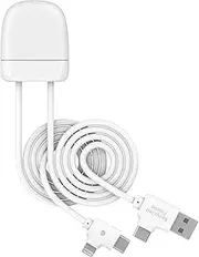 Xoopar - 4-in-1 Multi-USB Cable - Integrated AIRTAG, Apple Certified - Fast Charge 60W, Data Transfer, 1 m Long - Connectors: Type C - Lightning - USB - USB C - ICE TAG
