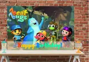 2x4 Beat Bugs Vinyl Birthday Banner