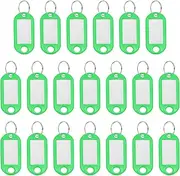 uxcell Plastic Key Tags with Split Ring Label Window Identifiers ID Keychain Tags, 4.7x2mm Fit for Name Luggage (20Pcs, Light Green)