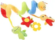 GARIOUANS Stroller Hanging Plush Spiral Comfort Doll with Tags for Tactile Development Soft Crib for Easy to Clean Multi Purpose Play Mat Accessory
