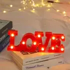 Love Heart LED Letter Lamp Red Pink Night Light Ornament Valentines Day Gift