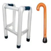 2 Pcs Blow up Walking Frame Old Man Funny Prop Novelty