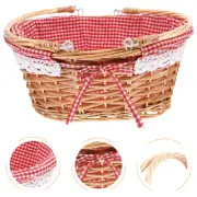 Picnic Basket Rattan Shopping Basker Wicker Candy