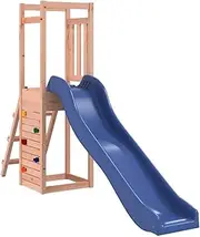 vidaXL Outdoor Playset, Playground Equipment for Kids, Play Tower and Wave Slide, Playhouse for Garden Backyard Terrace, Solid Wood Douglas