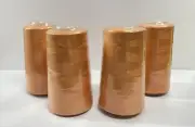 Perial Co 4 Cones of Polyester Threads for Sewing Quilting Serger Dark Peach