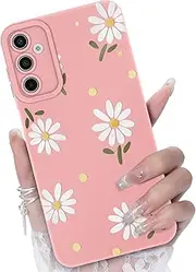 [CASBST] for Samsung Galaxy A13 5G/A04S Phone Case, Fashion Flower Pattern Design Girls Women Liquid Silicone Cover, Slim Shockproof and Scratch-Resistant Soft Case for Samsung A13 - Pink