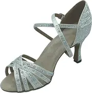 [Pierides] Women's Rhinestone Ballroom Dance Shoes Latin Salsa Performance Wedding Dance Shoes