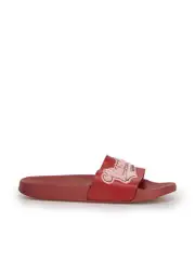 Red Logo Patch Rubber Slides