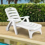 Sun Lounger Bed Folding Reclining Camping Beach Recliner Deck Chair Outdoor Pool