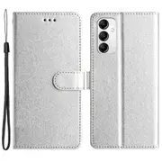 Phone Case for Samsung Galaxy A15 4G PU Leather Silk Texture Wallet Stand Cover with Strap