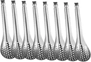NOLITOY 8-Piece Stainless Steel Fish Roe Colander Slotted Small Spoon for Household Catering