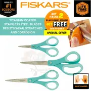 Fiskars Titanium Genuine Scissors Ergonomic Softgrip Shears, 3 Pairs 8", 7" & 5"
