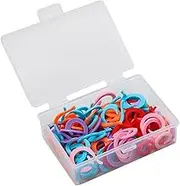 Hilsayum 120pcs Knitting Stitch Rings Plastic Stitch Markers with Transparent Storage Box Multicolor Crochet Locking Ring for DIY Sewing (Multicolor)